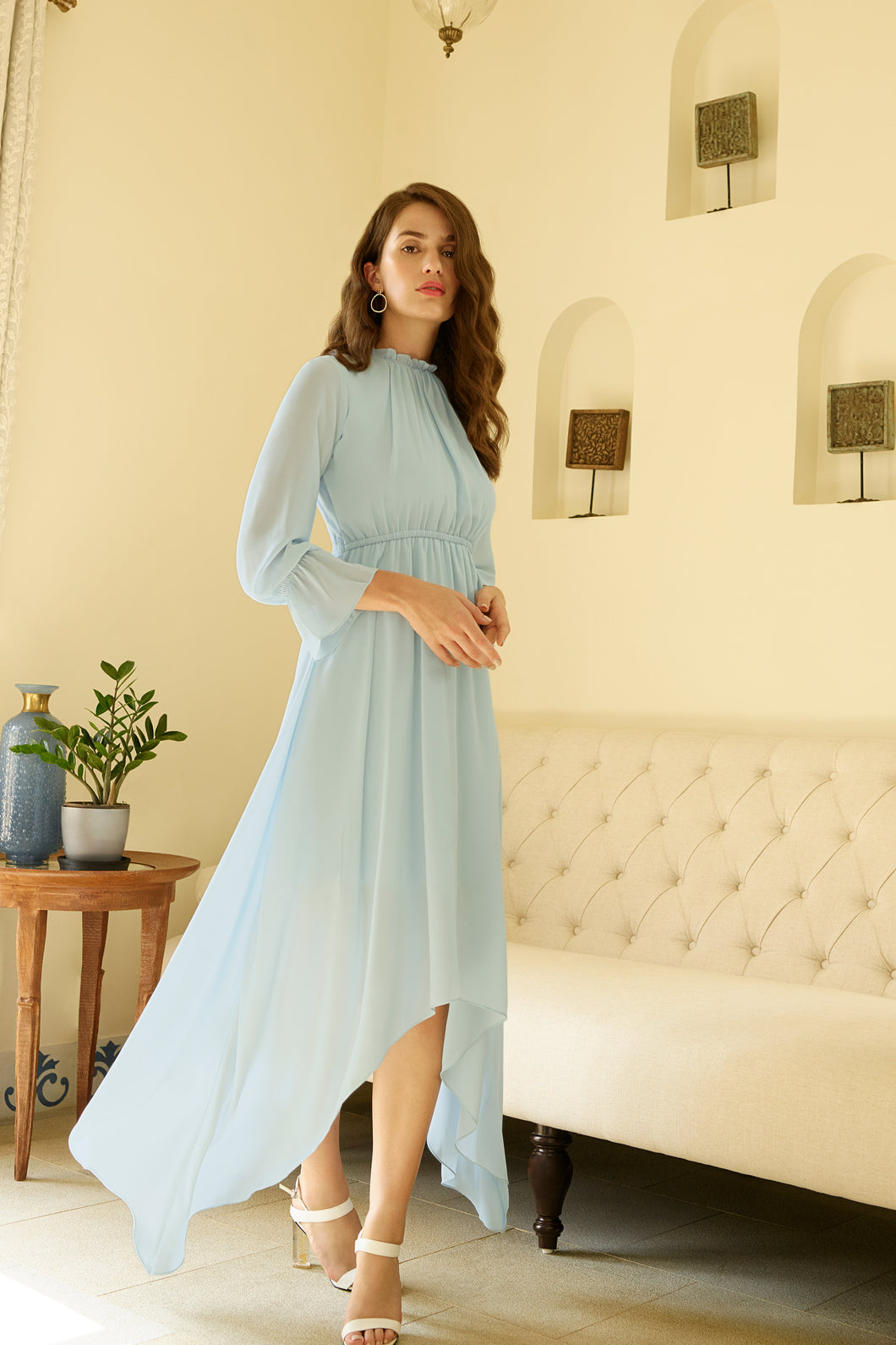 Powder Blue Asymmetrical Dress