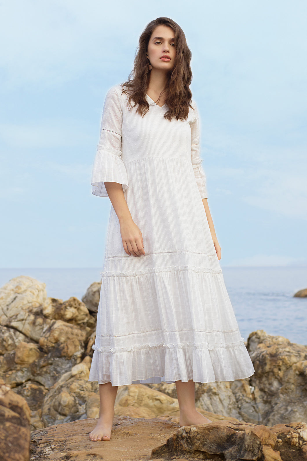 White Tiered Maxi