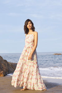 Pink & White Floral Maxi