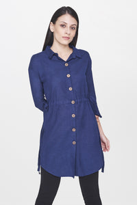 Navy Side Tie-Up Tunic