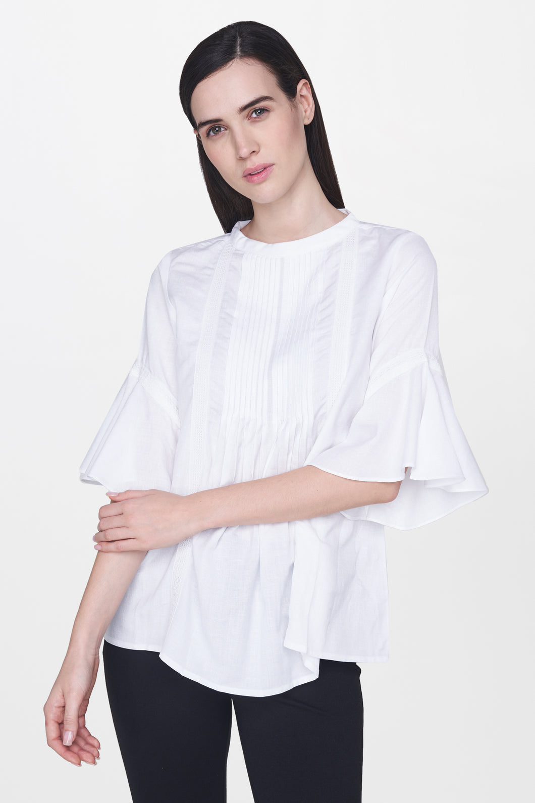 White Ruffle Top